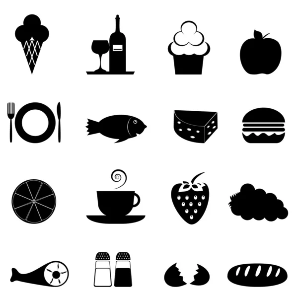 Conjunto de ícone de alimentos — Fotografia de Stock