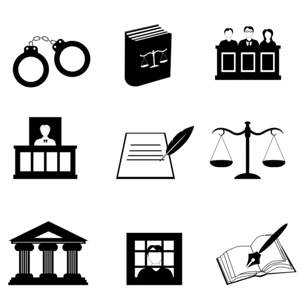 Justiça e ícones jurídicos — Fotografia de Stock