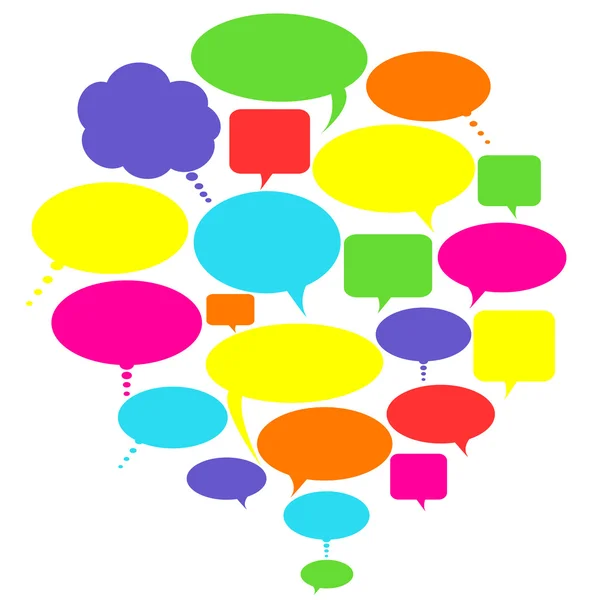 Talk, thought and speech bubbles — Stock Photo, Image