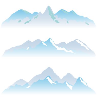 Snowy mountain peaks clipart