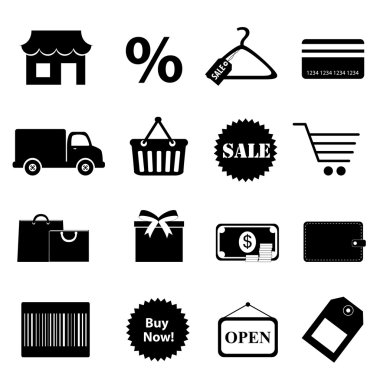 Shopping related icon set clipart