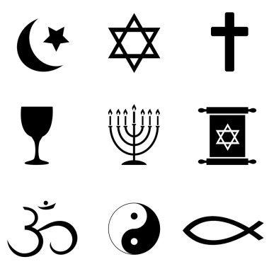 Religios symbols icons clipart