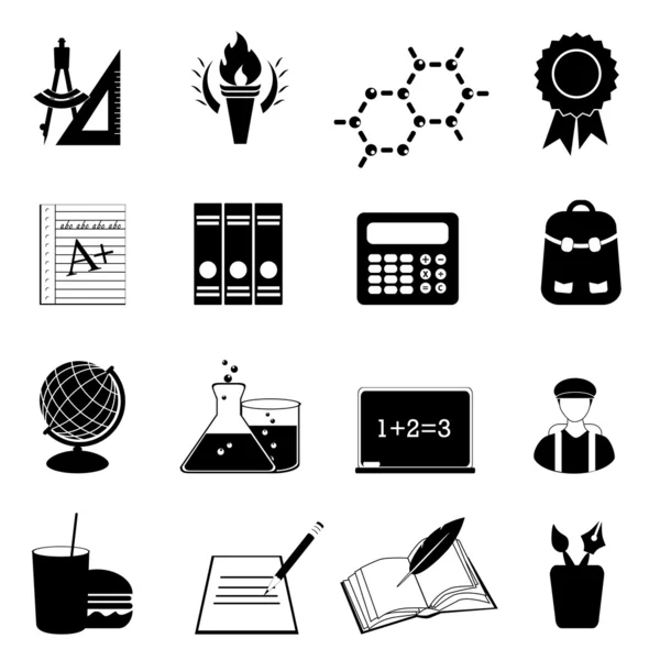 Conjunto de ícones de escola e educação — Fotografia de Stock