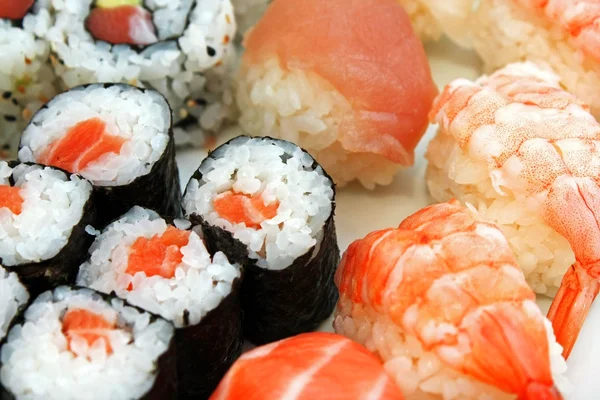 Japonese suşi deniz ürünleri ve diğer — Stok fotoğraf
