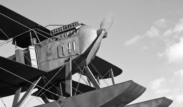 Sjöflygplan svart och vitt — Stockfoto