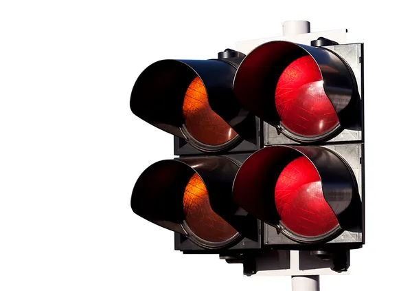 stock image Traffic lights of racing on white