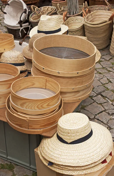 stock image Straw hats and baskets