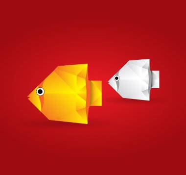 Origami Couple Fish clipart