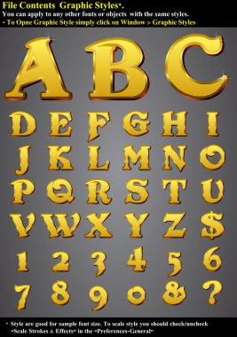 Set Gold 3D Alphabet clipart