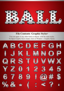 Ball Style Letters with graphic style clipart