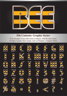 Bee Style Letters with graphic style clipart