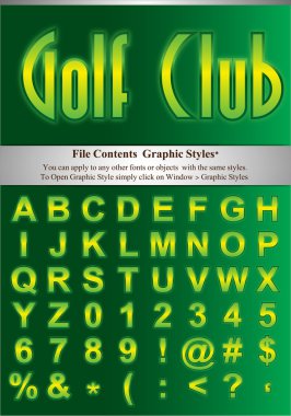 Green Letters with graphic style clipart