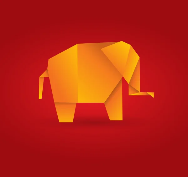 Elefante origami —  Vetores de Stock