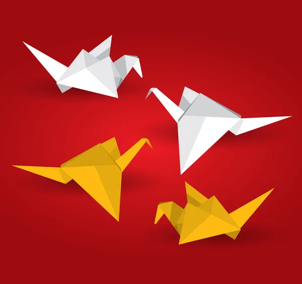 Origami uccelli — Vettoriale Stock