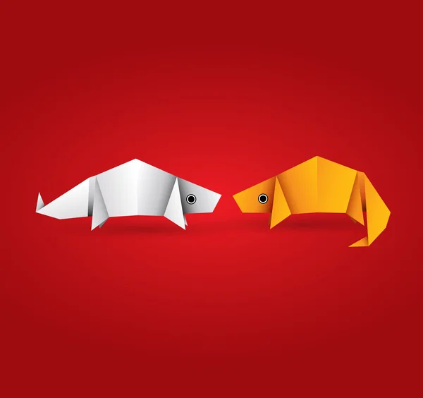 Origami par kameleont — Stock vektor