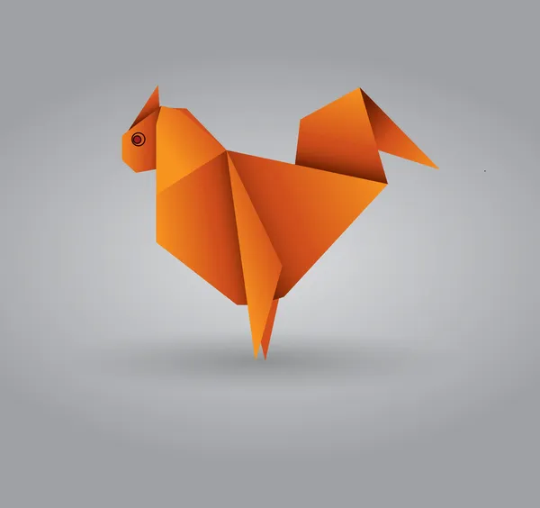 Pollo en origami — Vector de stock