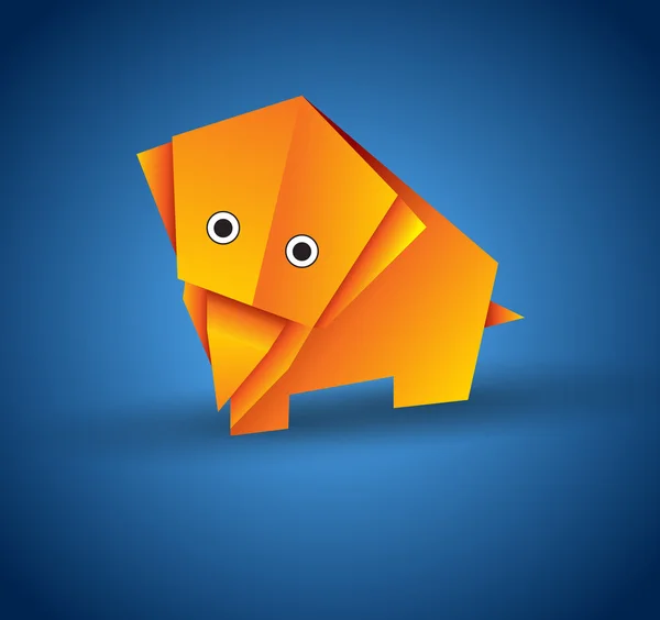 Origami elephant — Stock Vector