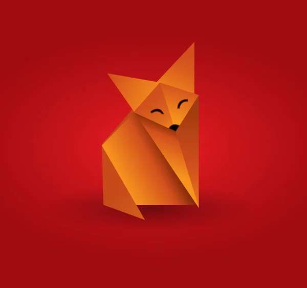 Origami zorro — Vector de stock