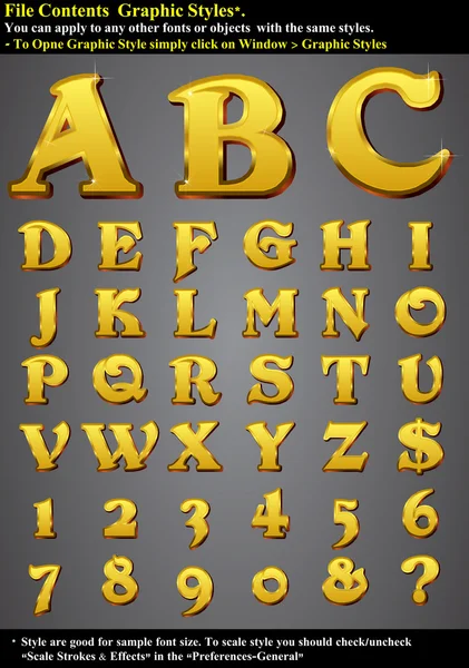 Set Alphabet 3D Or — Image vectorielle