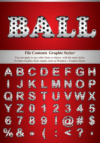 Bal stijl letters met grafische stijl — Stockvector