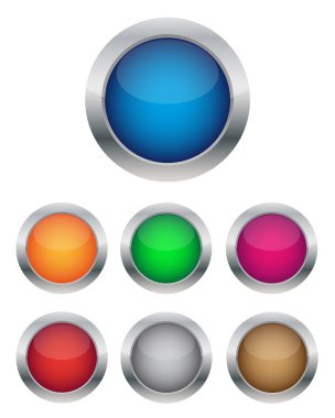 Collection of glossy buttons clipart