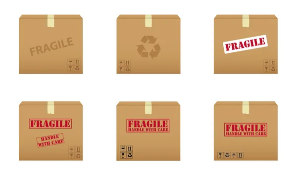 Cajas frágiles — Archivo Imágenes Vectoriales