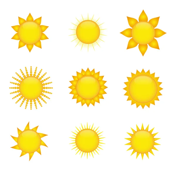 Иконы солнца — стоковый вектор