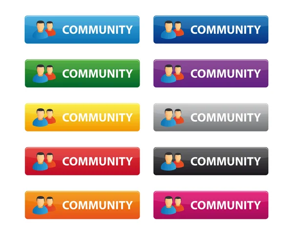 Community buttons — Stock Vector