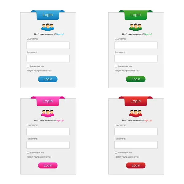 Collection of login form — Stock Vector
