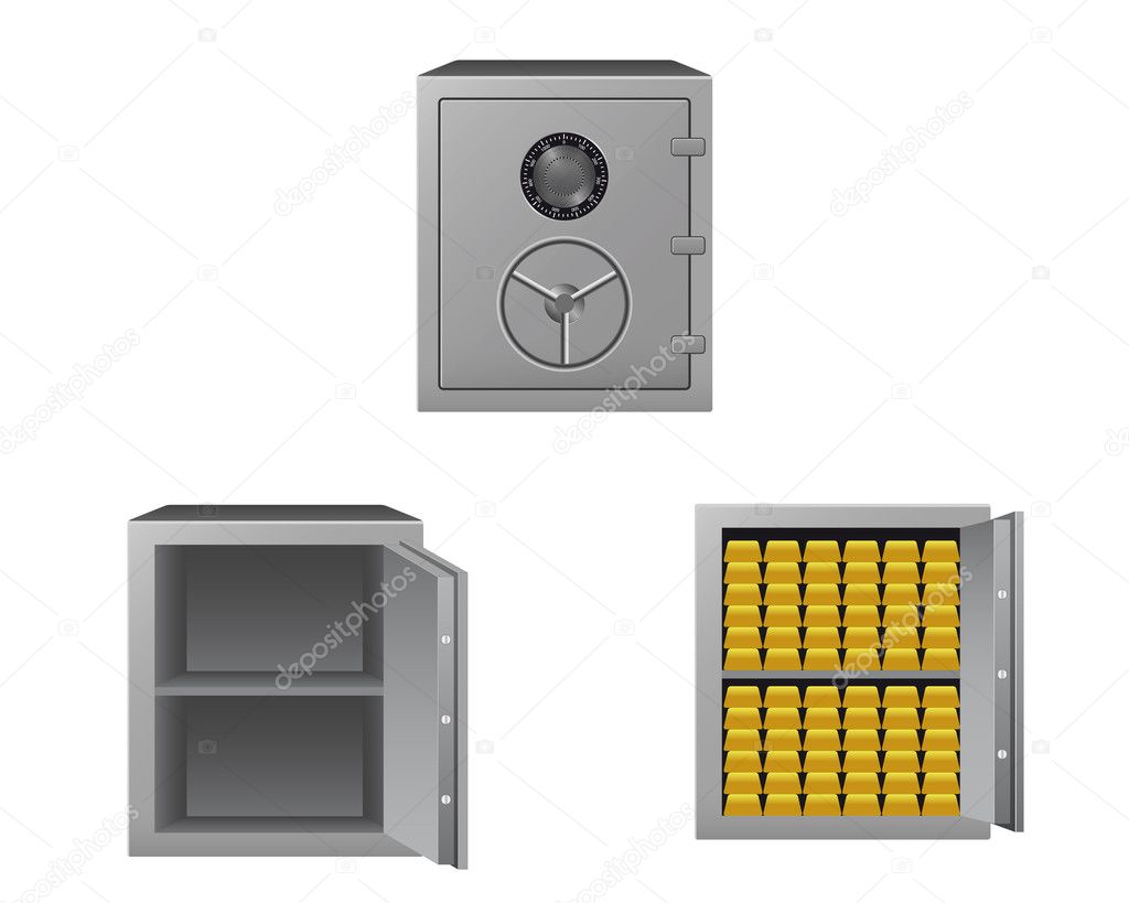 Safes with gold bars