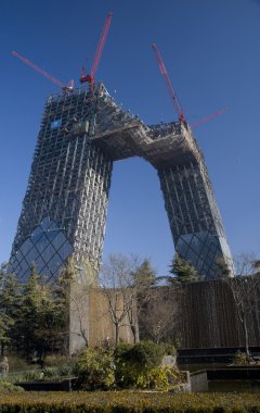 CCTV Skyscraper Construction Beijing, China clipart