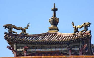 Gugong Forbidden City Palace Dragon Pavilion Beijing China clipart