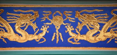 Golden Dragon Decorations Gugong Forbidden City Palace Beijing C clipart