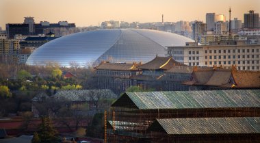 Big Egg Silver Concert Hall Close Up Beijing China clipart