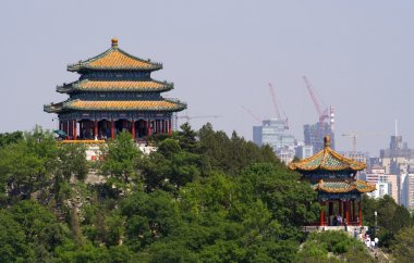 Jingshan Park Pavilions Beijing, China clipart