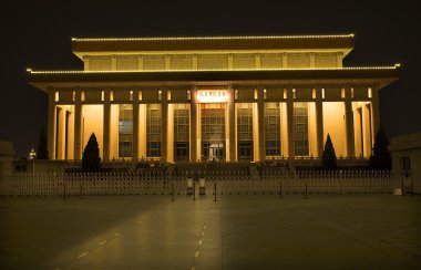 mao tse tung tiananmen Meydanı Pekin Çin gece Türbesi