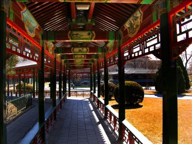 Kırmızı correidor, zhongshan park, beijing Çin