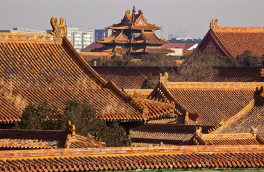 Watch Tower Forbidden City Yellow Roofs Gugong Palace Beijing Ch clipart