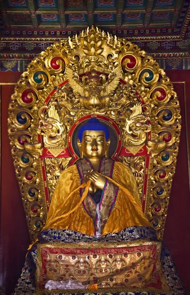 Niebieski Budda szczegóły yonghe gong buddyjskiej świątyni Pekin Chiny — Zdjęcie stockowe