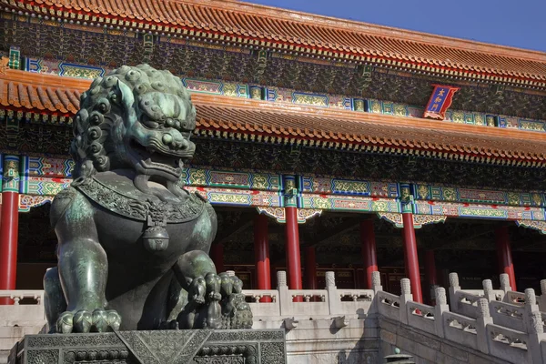 Dragon Bronze Statue Tai He Men Gate Gugong Forbidden City Palac — Stock Photo, Image