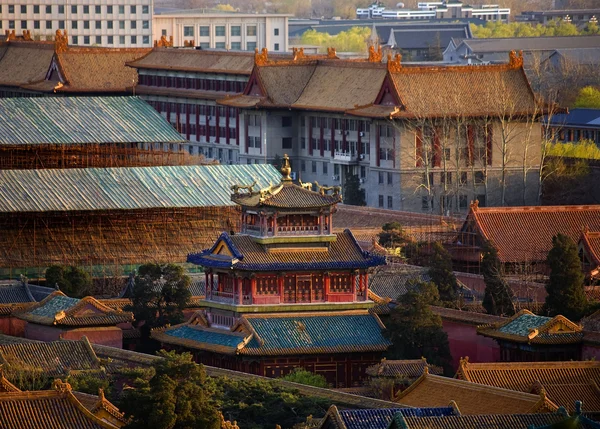 Pabellón Dragón Rojo Azul en Ciudad Prohibida Beijing China —  Fotos de Stock