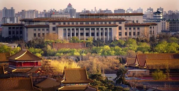 Stora salen av den med förbjudna staden i förgrunden Xidan — Stockfoto