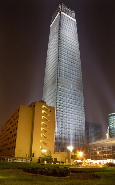 Guomao gran rascacielos Beijing noche de China —  Fotos de Stock