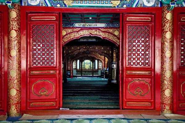 Wnętrze krowa ulicy niu jie Meczet Pekin Chiny — Zdjęcie stockowe
