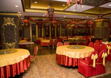 ay yeni yıl süslemeleri Çin restoranı