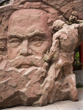 Karl Marx Stone Statue Chongqing Sichuan China clipart