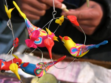 Carving Toy Birds from Wheat Flour Chinese Lunar New Year clipart