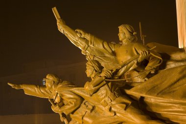 MaoZedong Statue Side View of Heroes Zhongshan Square, Shenyang, clipart