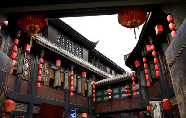Ancient Jinli Street Chengdu Sichuan China clipart