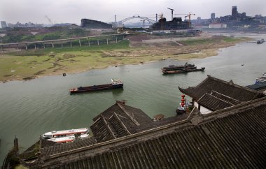 River Boats from Hongya Chongqing Sichuan China clipart
